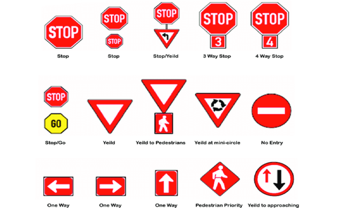 Una señal triangular roja y blanca en una intersección significa
