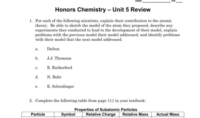 Chemistry unit 5 worksheet 1 answer key