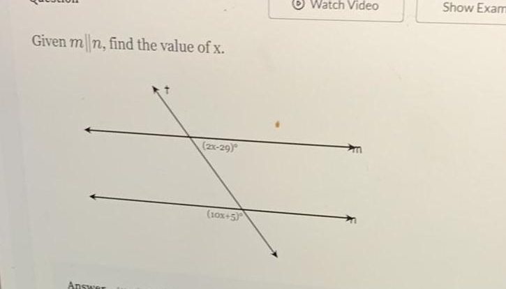 Given mn find the value of x