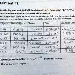 Gravity force simulation answer key