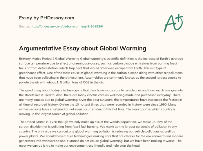 Argumentative essay about global warming