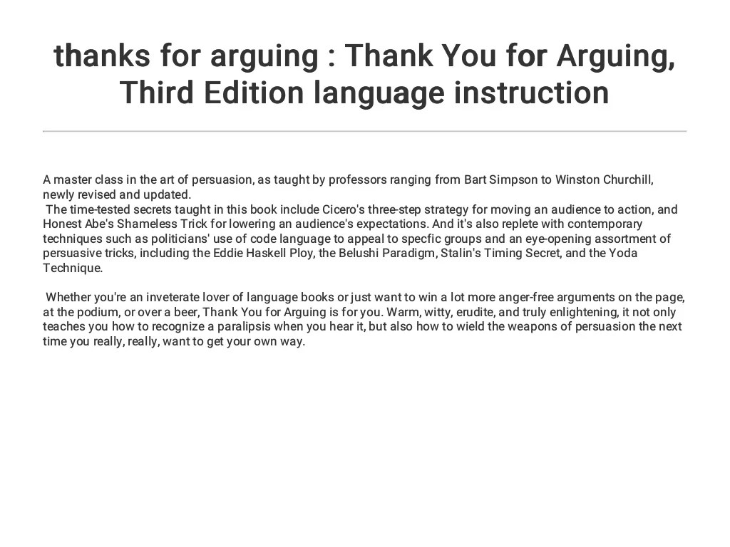 Thank you for arguing annotations